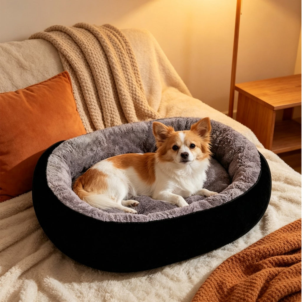 Cama Acolchada y Lavable de Felpa para Perros y Gatos
