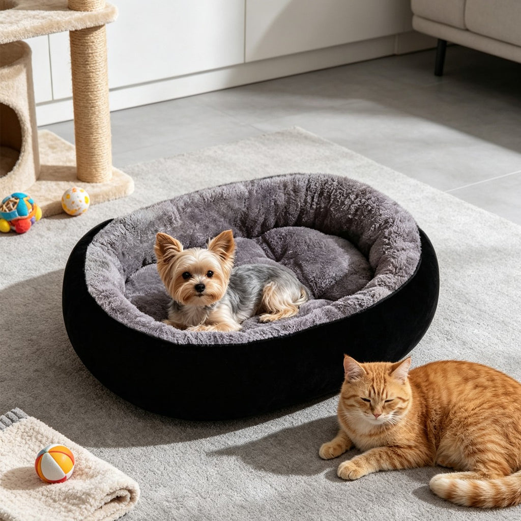 Cama Acolchada y Lavable de Felpa para Perros y Gatos